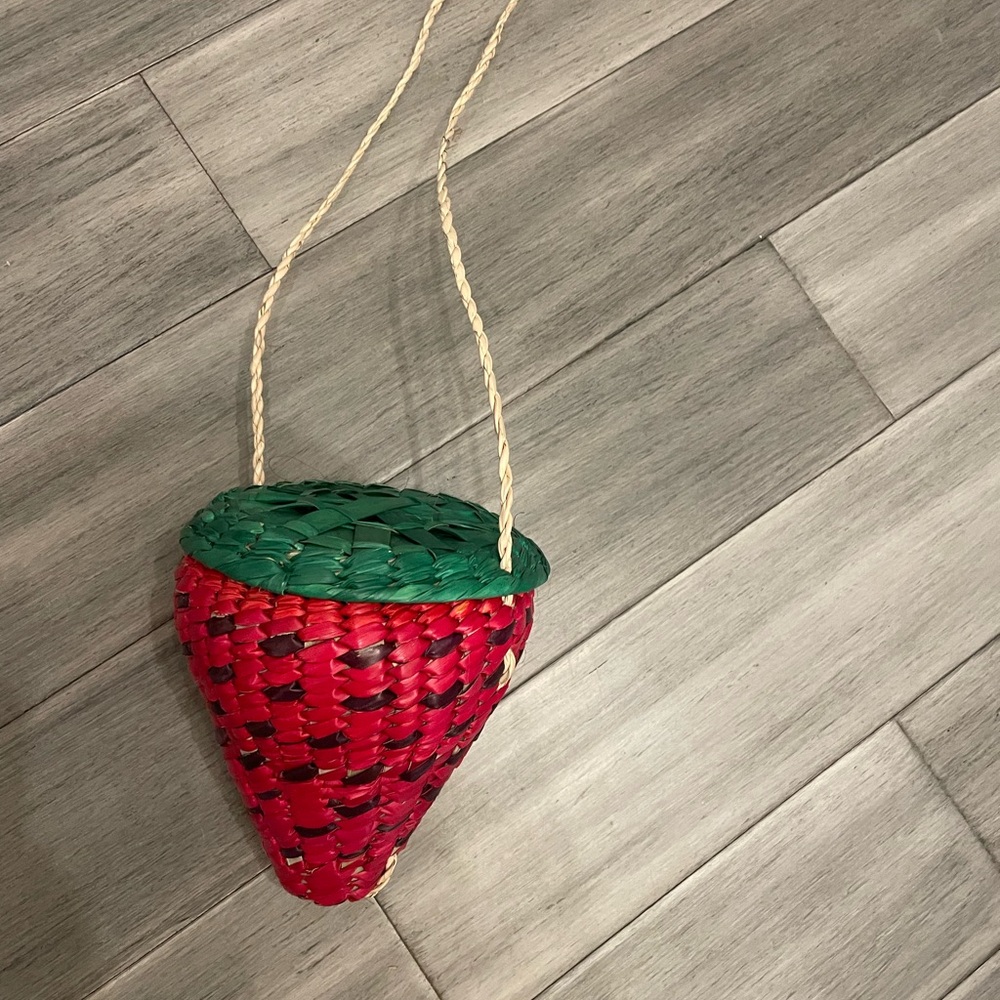 Vibrant Strawberry Woven Bag